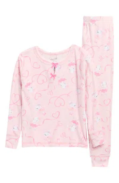 Rene Rofe Kids' Luxe Goals 2-piece Velour Pajamas In Pink