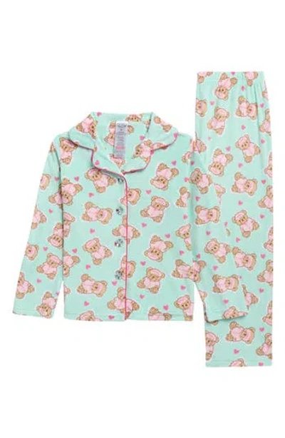 Rene Rofe Kids' Velour Encore 2-piece Pajamas In Green