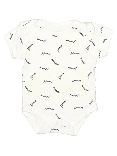 Pre-owned Rene Rofe Babies' Short Sleeve Onesie In White