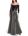 Rene Ruiz Sequin Gown In Multi