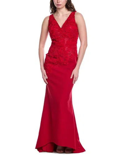 Rene Ruiz Applique Gown In Red
