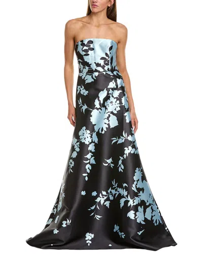 Rene Ruiz Asymmetric A-line Gown In Black