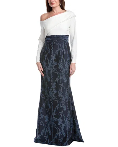 RENE RUIZ ASYMMETRIC OFF-SHOULDER KNIT TOP GOWN