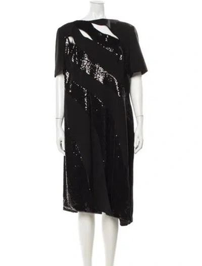 Pre-owned Rene Ruiz Asymmetrical Knee-length Dress In Black