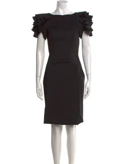 Pre-owned Rene Ruiz Bateau Neckline Knee-length Dress W/ Tags In Black