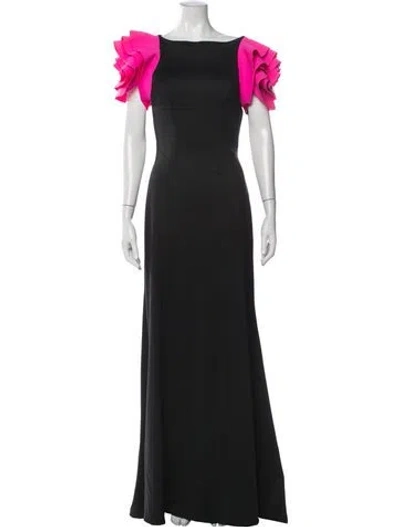 Pre-owned Rene Ruiz Bateau Neckline Long Dress W/ Tags In Black