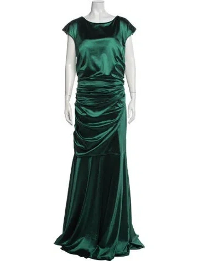 Pre-owned Rene Ruiz Bateau Neckline Long Dress W/ Tags In Green