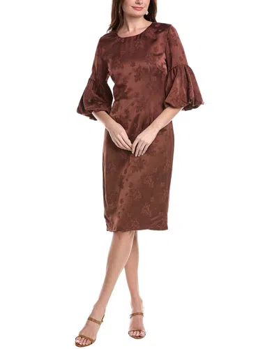 Rene Ruiz Bell Sleeve Bodycon Sheath Dress In Brown