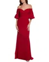 Rene Ruiz Bishop Sleeve Gown In Red