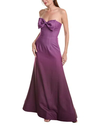 Rene Ruiz Bow Bodice Mermaid Gown In Purple