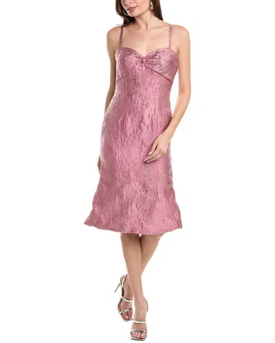 Rene Ruiz Brocade Cocktail Dress In Pink