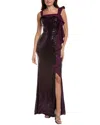 Rene Ruiz Cascade Gown In Purple