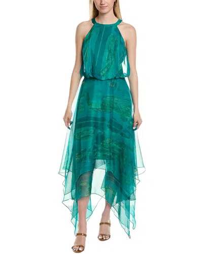 Rene Ruiz Chiffon Blouson Cocktail Dress In Green