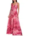 Rene Ruiz Chiffon Gown In Multi