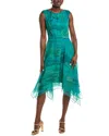 Rene Ruiz Chiffon Handkerchief Midi Dress In Multi