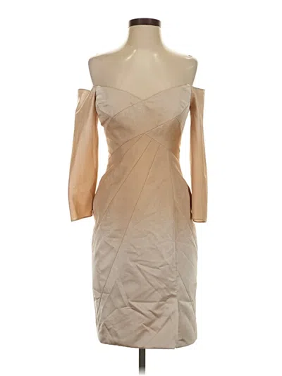 Pre-owned Rene Ruiz Cocktail Dress In Tan