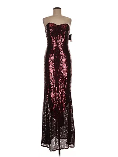 Pre-owned Rene Ruiz Collection Cocktail Dress In Burgundy