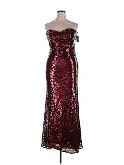 Pre-owned Rene Ruiz Collection Cocktail Dress In Burgundy