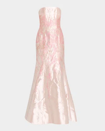 Rene Ruiz Collection Jacquard Bustier Gown In Multi