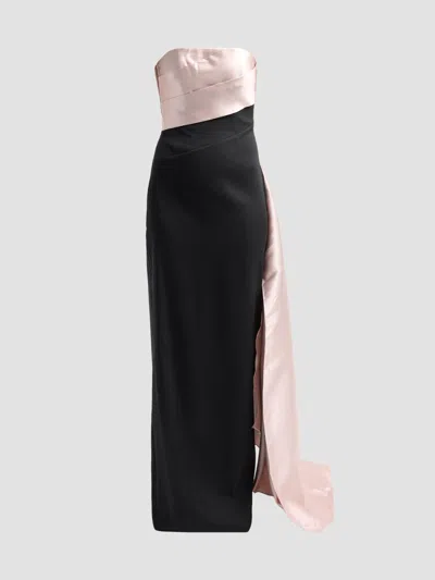 Rene Ruiz Collection Women's Colorblocked Strapless Satin Gown In Black