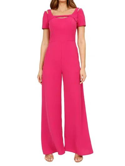 Rene Ruiz Collection Women's Cutout Wide Leg Jumpsuit In Magenta