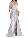 Rene Ruiz Collection Women's Embellished Strapless Gown In Silver