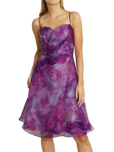 Rene Ruiz Collection Women's Organza A Line Dress In Purple