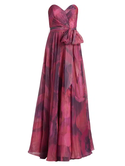 Rene Ruiz Collection Women's Organza Strapless A-line Gown In Multi