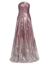 RENE RUIZ COLLECTION WOMEN'S SEQUINED STRAPLESS A-LINE GOWN