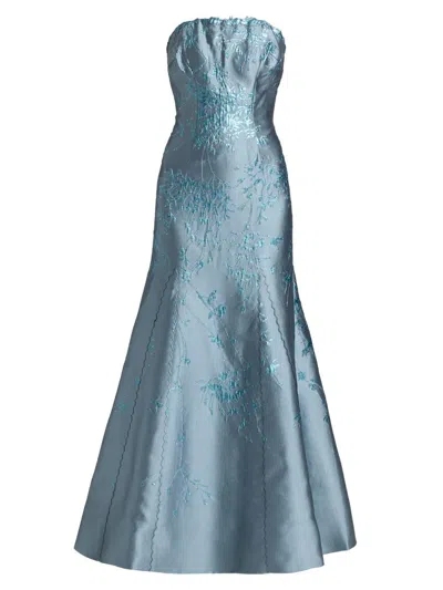 Rene Ruiz Collection Women's Strapless Jacquard Mermaid Gown