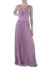 Rene Ruiz Collection Womens Belted Glitter Evening Dress In Multi