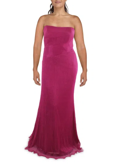 Rene Ruiz Collection Womens Metallic Long Evening Dress In Pink