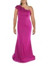 Rene Ruiz Collection Womens One-shoulder Long Evening Dress In Pink