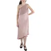 Rene Ruiz Collection Womens Pleated One-shoulder Evening Dress In Gold