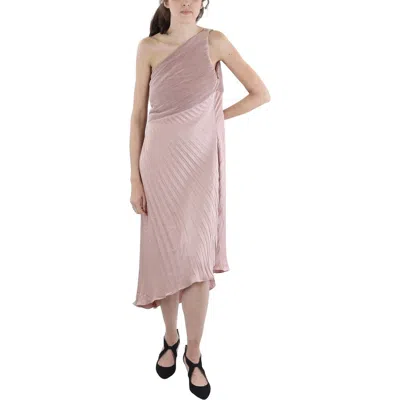Rene Ruiz Collection Womens Pleated One-shoulder Evening Dress In Gold