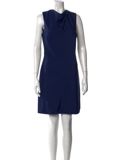 Pre-owned Rene Ruiz Cowl Neck Knee-length Dress W/ Tags In Blue