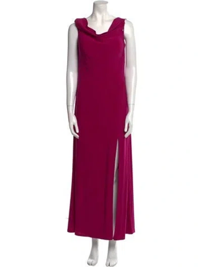 Pre-owned Rene Ruiz Cowl Neck Long Dress In Pink