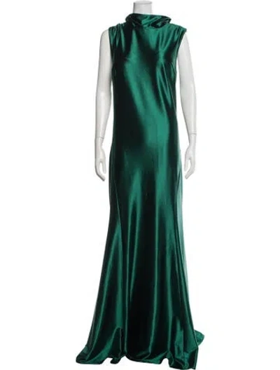 Pre-owned Rene Ruiz Cowl Neck Long Dress W/ Tags In Green