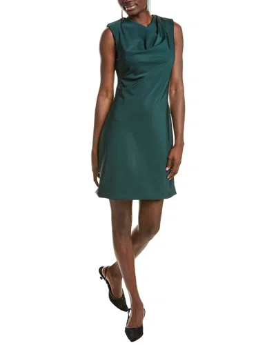 Rene Ruiz Cowl Neck Satin Cocktail Dress In Green