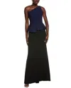 Rene Ruiz Crepe Column Gown In Black