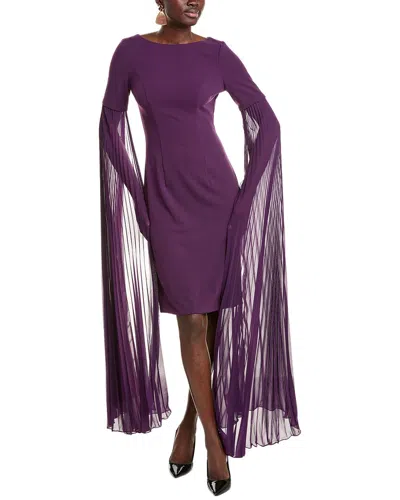 Rene Ruiz Crepe Sheath Dress In Purple