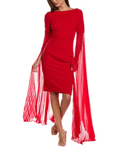 Rene Ruiz Crepe Sheath Dress In Red