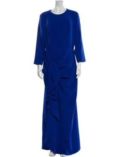 Pre-owned Rene Ruiz Crew Neck Long Dress In Blue