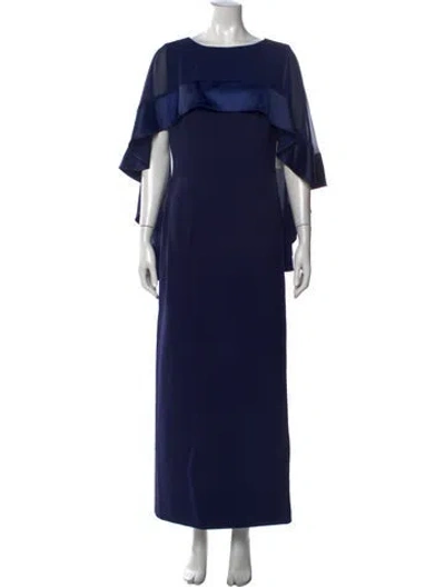 Pre-owned Rene Ruiz Crew Neck Long Dress W/ Tags In Blue