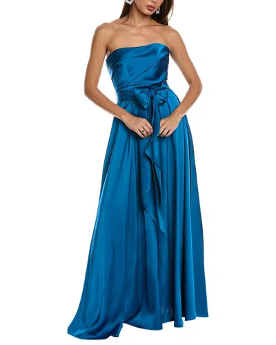 Rene Ruiz Draped Bodice Jumpsuit In Blue