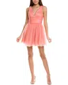 Rene Ruiz Draped Fitted Bodice With V-neck And Mul