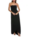 Rene Ruiz Off The Shoulder Solid Gown In Black