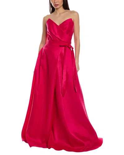 Rene Ruiz Draped Gown In Pink