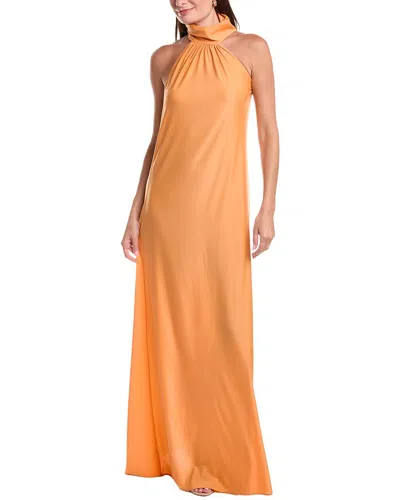 Rene Ruiz Faille Column Gown In Orange