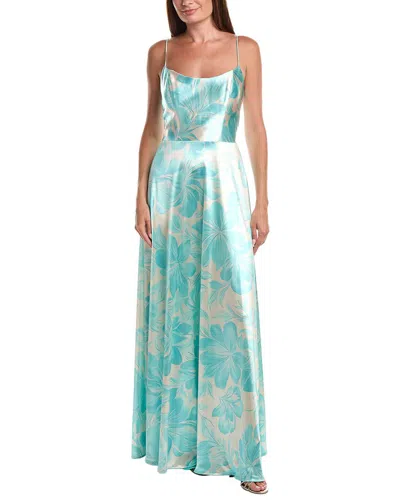 Rene Ruiz Faille Gown In Green